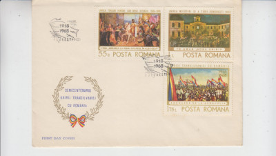 FDCR - Semicentenarul unirii Transilvaniei cu Romania - LP687 - an 1968 foto