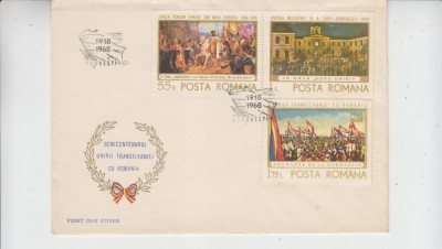 C12 - FDC Romania - Semicentenarul unirii Transilvaniei cu Romania - LP687 1968 foto