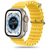 Curea Tech-Protect Iconband Pro pentru Apple Watch 4/5/6/7/8/9/Se/Ultra 1/2 (42/44/45/49 mm) Galben, Silicon