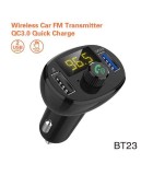 Modulator FM USB + BT V5.0 2x USB 1A+QC3.0 afisaj LED max.USB 32GB, Oem