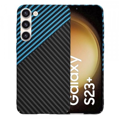 Husa pentru Samsung Galaxy S23+ S916, Techsuit, Carbonite FiberShell, Neagra Bleu foto