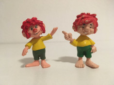 Lot 2 figurine spiridus Pumuckl Buchagentur &amp;#039;81, 6 cm, cauciuc foto