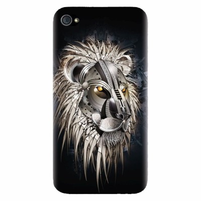 Husa silicon pentru Apple Iphone 4 / 4S, Abstract Lion 001 foto