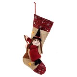 Ciorap decorativ Halloween Befana textil multicolor III cm 20 x 37 H