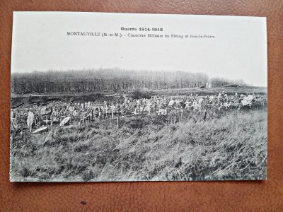 Carte postala, Guerre 1914-1918, Montauville, Cimetiere Militaire du Petang et Bois le Pretre, 1920 foto