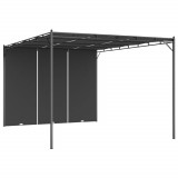 Pavilion de grădină cu perdea laterală, antracit, 4x3x2,25 m, vidaXL