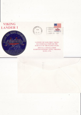 FDC SUA, USA - Cosmos- Viking- NASA- 1976 foto