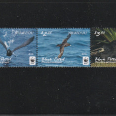 Niuafo'ou 2016-Fauna,Pasari,Petrelul negru,serie 4 val.,streif,MNH,Mi.611-614