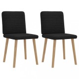 VidaXL Scaune de bucătărie, 2 buc. negru, textil