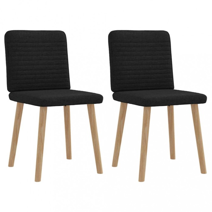 vidaXL Scaune de bucătărie, 2 buc. negru, textil