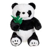 Panda de Plus Asezat cu Frunze de Bambus, 35 cm, CMCLASS