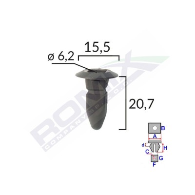 CLIPS FIXARE PENTRU GRUP VAG - NEGRU SET 10 BUC 61577 foto