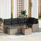 vidaXL Set de Canapele de Grădină 7 pcs Gri Mare