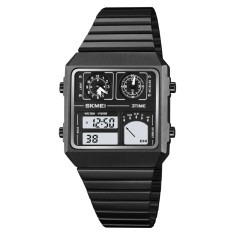 Ceas Digital Barbati SKMEI 2198 Negru , Afisaj LED, Functii Multiple, Design Sport, Cronometru, Alarma, Rezistent la Apa 3ATM