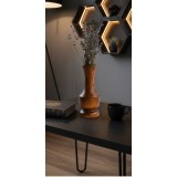 Vaza decorativa din lemn de pin &ndash; arsa si lacuita, finisaj handmade, stil rustic