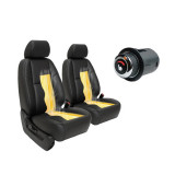 Kit incalzire pentru scaune auto sezut si spatar, din carbon, buton 6 trepte Luxury Red, pentru 2 scaune