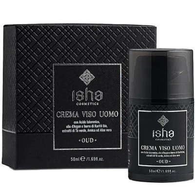 Crema de fata pentru barbati, cu acid hialuronic si ulei de argan, 50ml, Isha foto