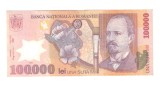 Bancnota 100000 lei 2001 polymer, circulata, stare buna