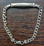 (28) BRATARA DIN ARGINT CU PLACA, UNISEX, MARCAJ ARGINT 925, VINTAGE, 11.68 GRAME