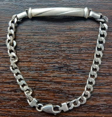 (28) BRATARA DIN ARGINT CU PLACA, UNISEX, MARCAJ ARGINT 925, VINTAGE, 11.68 GRAME foto