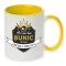Cana maner galben personalizata &quot;Cel mai bun BUNIC&quot;, INOVATIX&reg;. 330ml