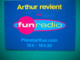 HOPCT 54060 FUN RADIO /ARTHUR REVIENT BELGIA-RECLAMA-NECIRCULATA, Printata