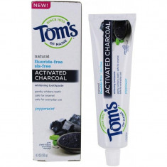 Pasta de Dinti, Tom&#039;s of Maine, Activated Charcoal, detoxifiere cu Carbune Activ, fara Fluor, 133gr