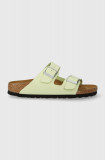 Birkenstock papuci din piele Arizona femei, culoarea verde, 1026710