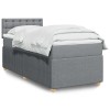 Gossi pat box spring cu saltea, gri deschis, 90x190 cm, textil
