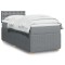 Gossi pat box spring cu saltea, gri deschis, 90x190 cm, textil