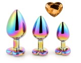 Set 3 Dopuri Rainbow Buttplug, Heart Shape, Piatra Portocalie, Guilty Toys