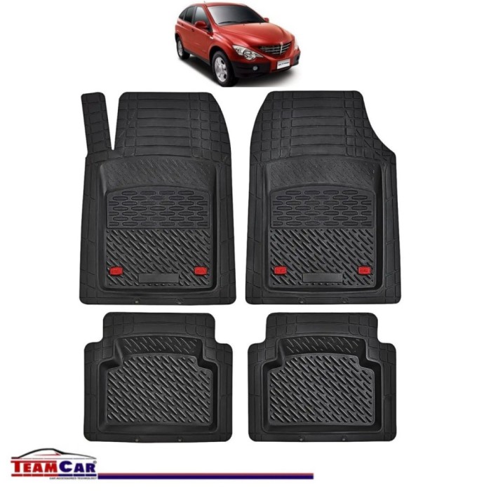 Covorase Auto TeamCar&reg; Tip Tavita Compatibile SsangYong Actyon Generatia I (2005&ndash;2011) Negru Material Rezistent