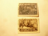 2 Timbre URSS 1943 - Rusia in razboi , stampilate