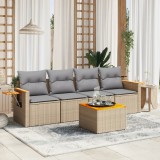 VidaXL Set canapele de grădină cu perne, 5 piese, bej, poliratan 3226619
