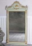 Oglinda monumentala bleu cu decoratiuni aurii CAT10012