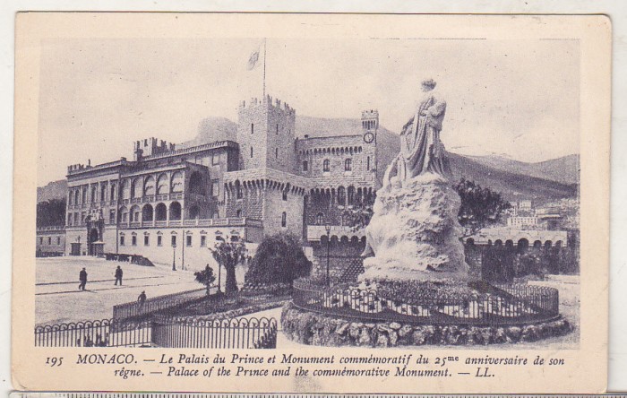 bnk cp Monaco - Palatul princiar si Monumentul comemorativ - uzata