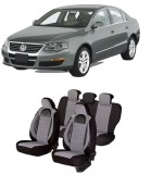 Cumpara ieftin Set huse scaune compatibile VW Passat B6 (2005-2010) Piele + Textil (Compatibile cu sistem AIRBAG), Umbrella