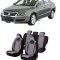 Set huse scaune compatibile VW Passat B6 (2005-2010) Piele + Textil (Compatibile cu sistem AIRBAG)
