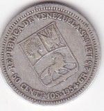 Venezuela 50 Centimos 1954, America Centrala si de Sud, Argint