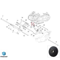 Bucsa bascula (suport motor) cauciuc originala Piaggio Beverly - MP3 - Vespa Granturismo - GTS - GTV 4T LC 125-400cc