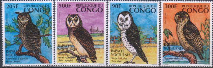 Lot de timbre cu bufnite