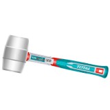 Ciocan din cauciuc, 16oz, 450 grame, alb, maner fibra de sticla, Total THRUH6916