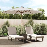 Cumpara ieftin Umbrelă de soare de grădină st&acirc;lp din lemn, nisipiu, 299x240 cm