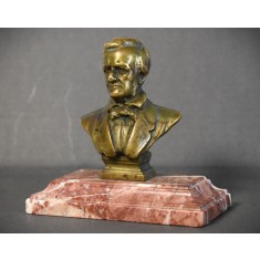 Richard Wagner (compozitor german) bust statueta din bronz pe suport de marmura