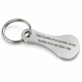 Cumpara ieftin Breloc metalic gravat Cand incetam sa ne asumam riscuri, incetam sa ne mai traim viata , argintiu, accesoriu pentru chei, geanta si rucsac, cadou insp