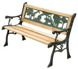 Banca de gradina MINI JUMANJI metal si lemn, mica, 82 x 39 x 50 cm