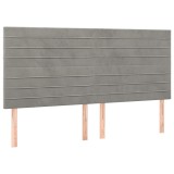Cumpara ieftin Tablie de pat gri deschis 180x5x118/128 cm catifea