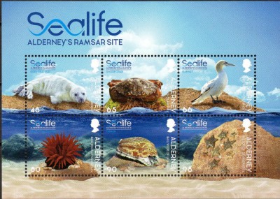 Alderney 2020, Fauna, bloc neuzat, MNH foto