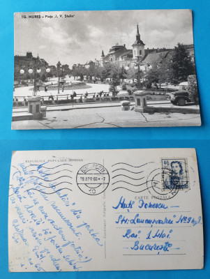 Carte Postala frumos circulata veche anul 1960 - Tg Mures - Piata I. V. Stalin foto