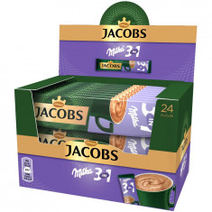 Cafea instant, Jacobs 3 in 1 Milka, 18 g x 24 plicuri